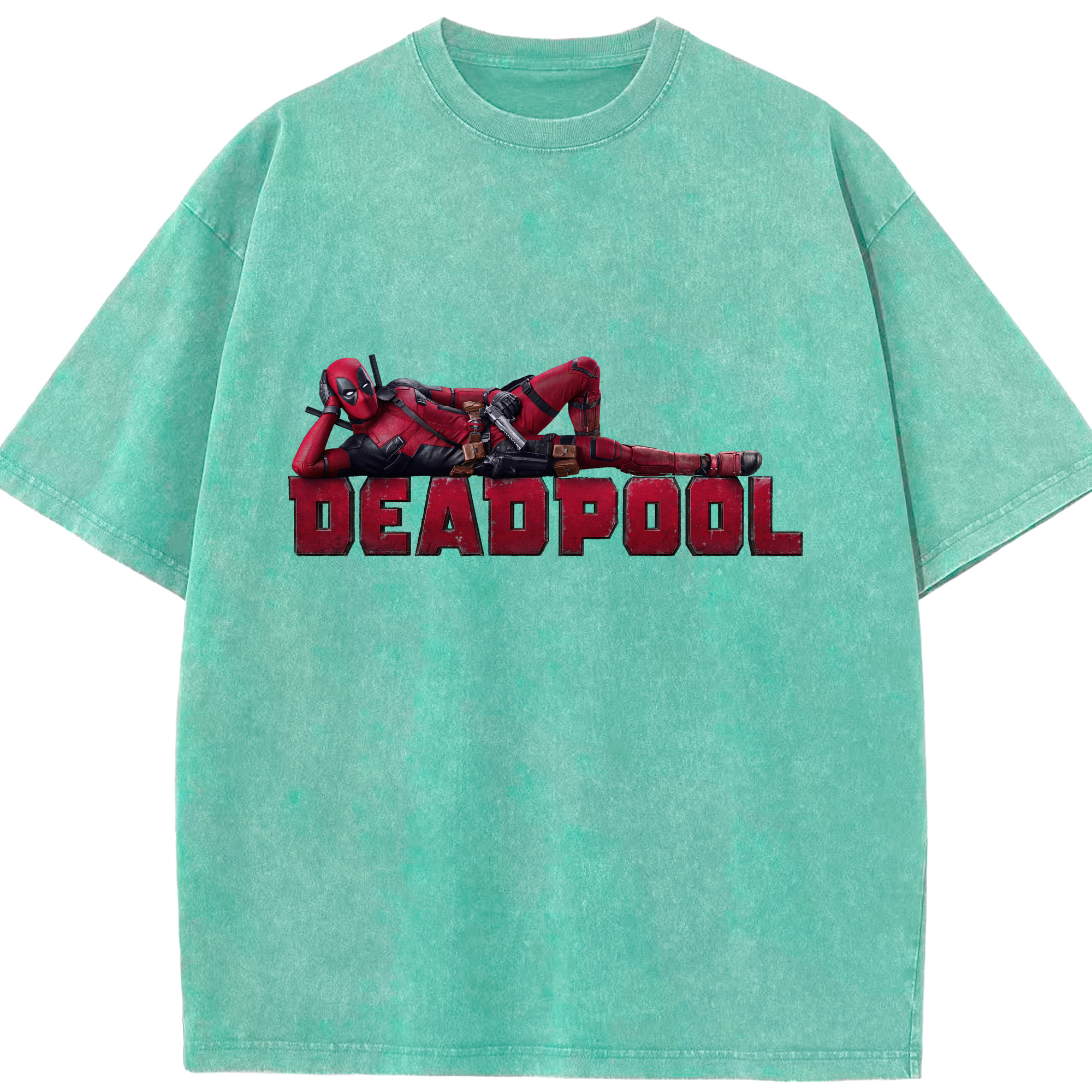 （画像用） Deadpool デッドプール 綿100% ヴィンテージ風 半袖Tシャツ（フロントプリント）